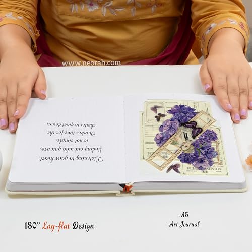 Image of NEORAH - A5 - ART JOURNAL | 200Gsm Dotgrid Notebook |160 Pages(21.0 x 14.8 cm) | Lay Flat |Hard Cover Bullet - Journal | 3 Bookmarks |Elastic Closure | Inner BackPocket | Ideal- Bujo,Art (AFTER GLOW)