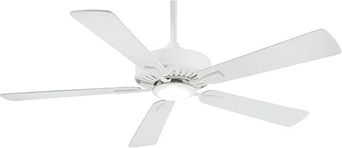 Minka-Aire F556L-WH Contractor Plus LED Ventilador de techo de 52 pulgadas, color blanco
