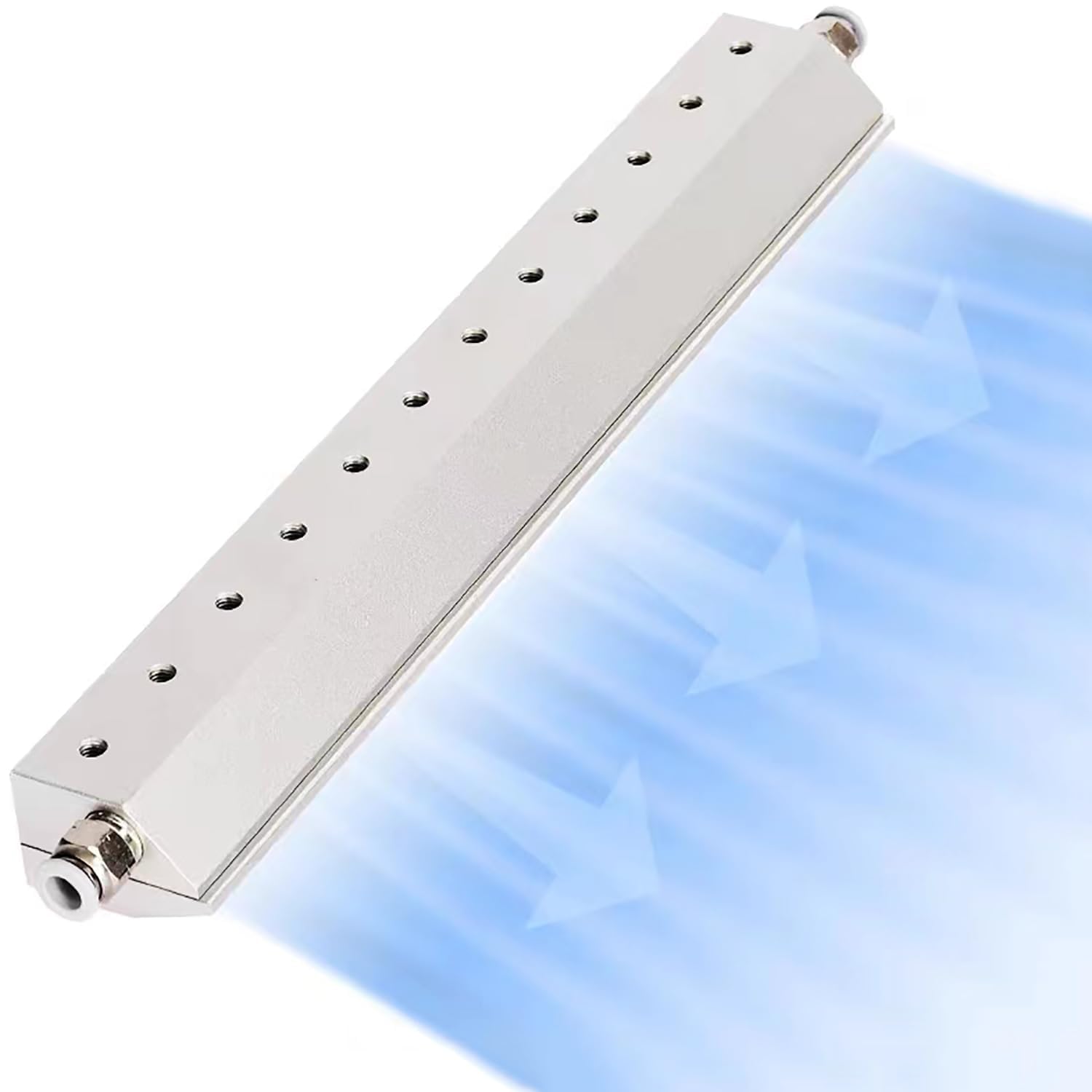 Ugello a lama d'aria, lama ad aria compressa in alluminio per una cortina d'aria uniforme ad alta pressione, ideale per la rimozione di polvere e acqua nelle linee di imballaggio e nella pulizia del