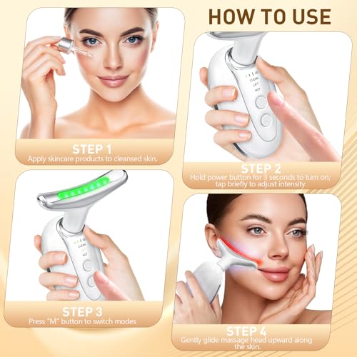 Lychico Upgraded EMS Facial Massager with 7 Colour LED Light Therapy, 7 in 1 Anti Ageing Face Lift Device for Wrinkle Reduction, Microcurrent Tightening and Skin Rejuvenation, Home Beauty Gift Set - Image 6