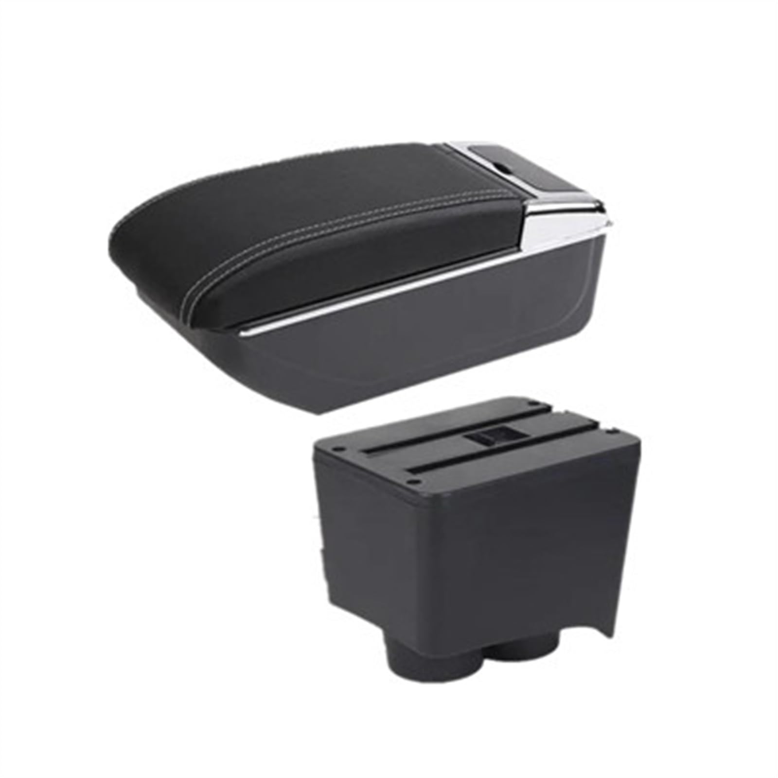 NOHEEU Car Armrest Box 2002-2009 Interior Retrofit Storage Accessories For Polo 9N 3 Mk4(B white line NO USB)