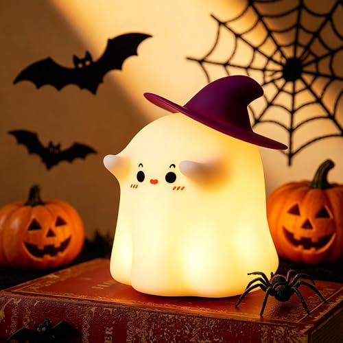BrizLabs Ghost Night Light, Dimmable Halloween Nightlight Room Desk Décor