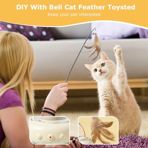 hooroor 2-in-1 UFO Automatic Laser Interactive Cat Toy with Feather - Image 4