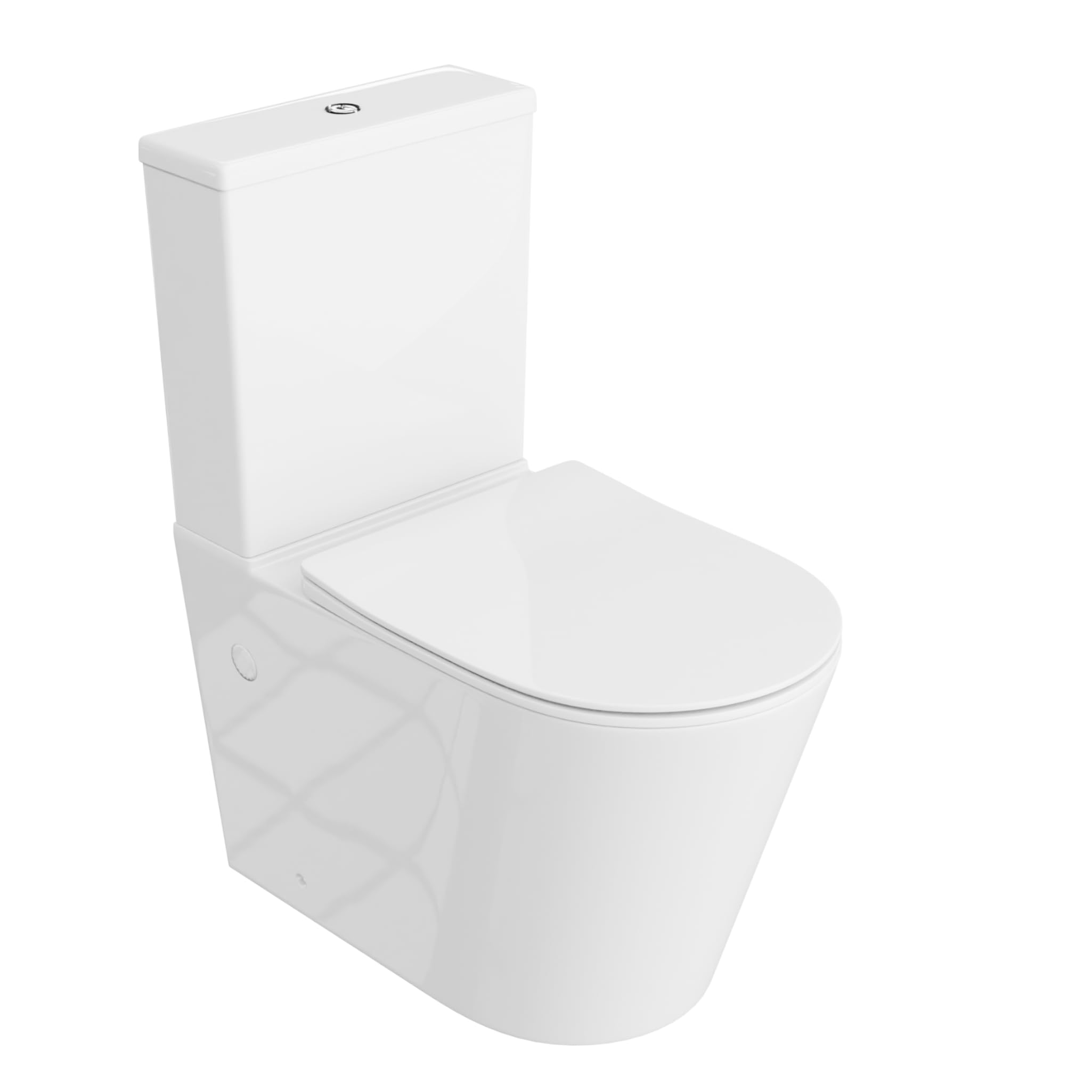 LAVITA WC monoblocco con cassetta di scarico integrata ANTON WHITE Set completo WC con coperchio con chiusura automatica WC in ceramica senza brida Sistema di scarico TORNADO