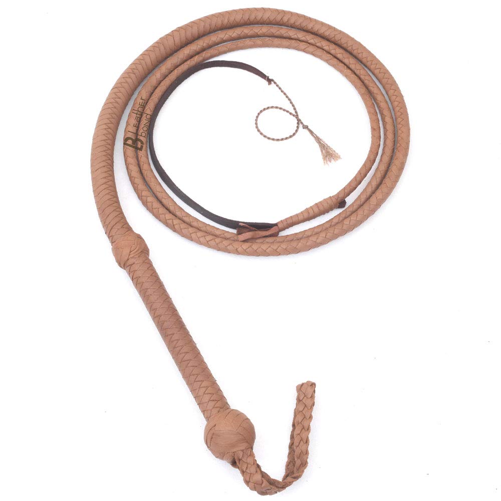 Indiana Jones Stil 8 Fuß 8 Zopf natürliche Tan Leder Bullwhip echte Rindsleder Leder Bull Peitsche