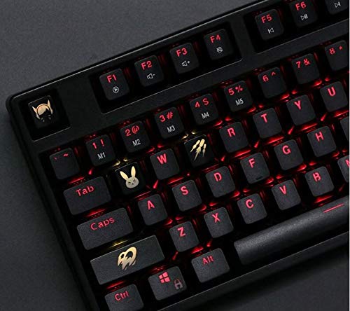 Mugen Custom DVA Overwatch Gaming Keycaps Set for Cherry MX Switches - Fits Most Mechanical Gaming Keyboards - with Keycap Puller