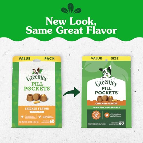 Greenies Pill Pockets for Dogs Large Size, Dog Treat Pouch for Capsule Medication, Chicken Flavor, 15.8 oz. Pouch - Image 3