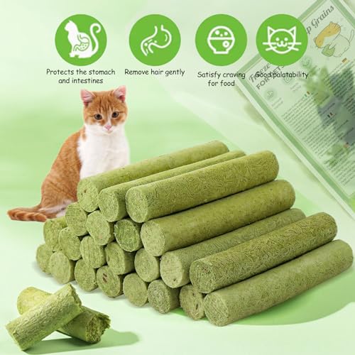 Katzengras Snack, 50g Gefriergetrocknet Snacks für Katzen für die Zahnpflege und Haarknäuel Entfernen, Katzenminze