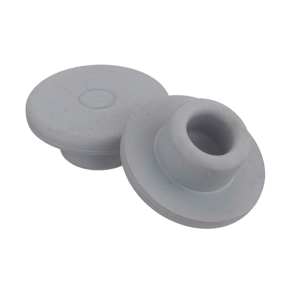 Wheaton 224100-331 Rubber 30mm Straight Plug Style Stopper, Gray Bromobutyl/50 (Case of 1000)