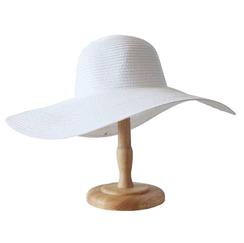 Women Girls Large Brimmed Garden Beach Big Summer Sun Hat Swimming Garden Beach Straw Hat for Holiday Traveling Black