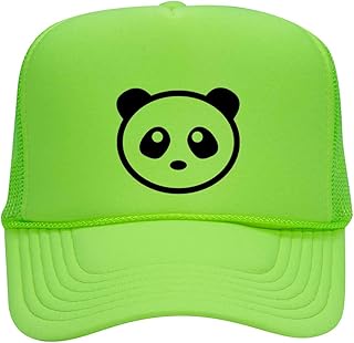 iZZYZX Giant Panda Suede Neon 5 Panel Foam Trucker Hat - Green/Green