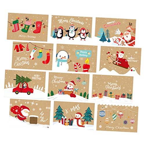 STOBOK クリスマスカード 紙製グリーティングカード フェスティバル招待状 クリスマトカード 装飾用 パーティー用品 封筒付き