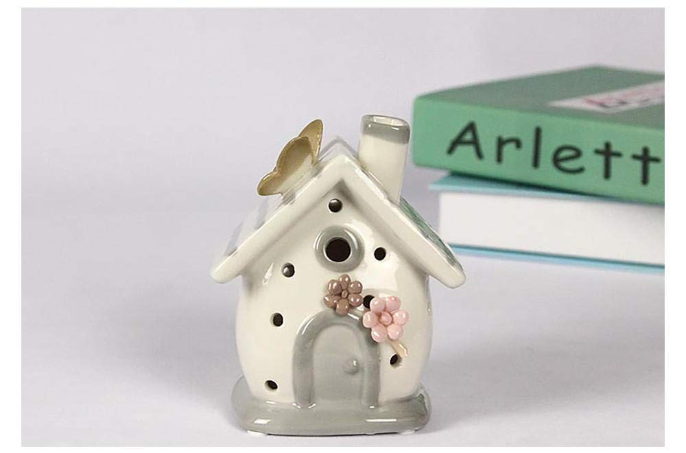 Cenicero creativo casa cerámica manualidades modelo figuras dibujos animados casa luz miniaturas decoración del hogar accesorios regalos cumpleaños niños juguete C