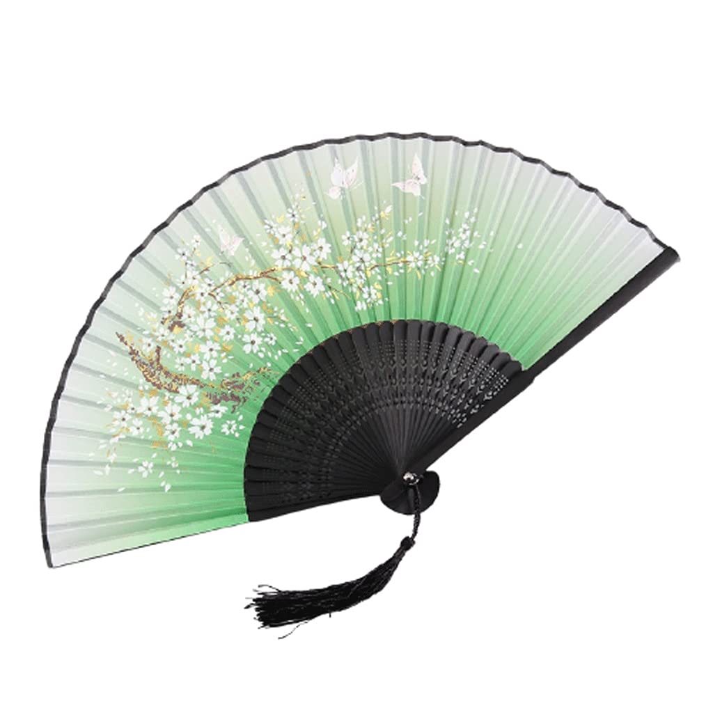 المحمولة الشرابة مروحة اليد الزخرفية المشجعين للطي لهانفو مروحة قابلة للطي نمط الصينية للطي مروحة الرقص 38 * 21 سنتيمتر (Color : D)