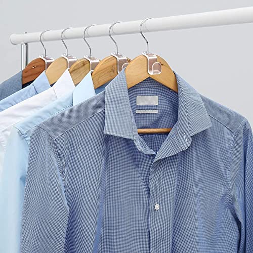 Pansyling 50Pcs Clear Clothes Hanger Connector Hooks Super Space Saving For Closet Heavy Duty Load Bearing Plastic Cascading Hanger Hooks Extender Clips Connection Hooks For Velvet Huggable Hangers #TOP7