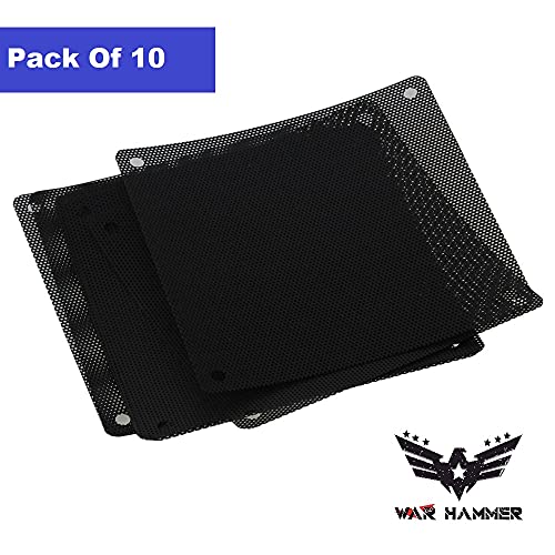 Image of WAR HAMMER 120mm PVC Black PC Cooler Fan Dust Filter Dustproof Case Cover Computer Mesh (Pack of 10)