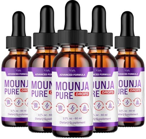 (5 Pack) Mounja Pure Drops Healthy Vitamin Support Supplement - MounjaPure Advanced Formula, 24 Hour Liquid, Energy and Extra Strength Reviews, 5 Month Supply