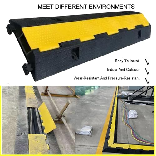 Reductores de velocidad de goma combinables y protector de cables para seguridad vial 7
