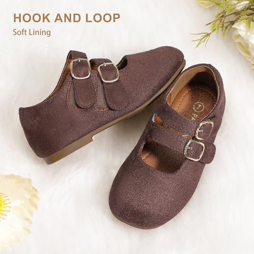 PANDANINJIA Toddler Girl Dress Shoes Mary Jane Flats Little Kid Flower Girl School Church Shoes4