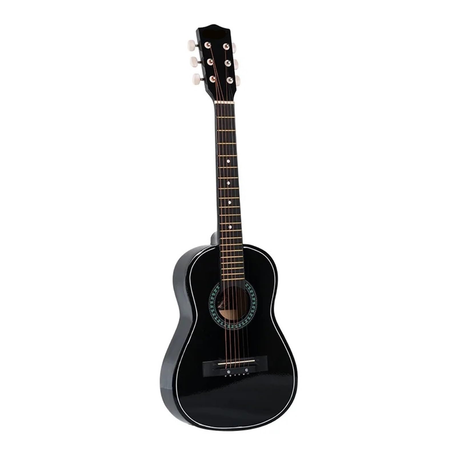 30 Inch Fillet Folk Guitar For Beginners Adults Simple Basswood Handmade Portable Stage Musical Instrument (Color : Black, Size : 30 Inch)