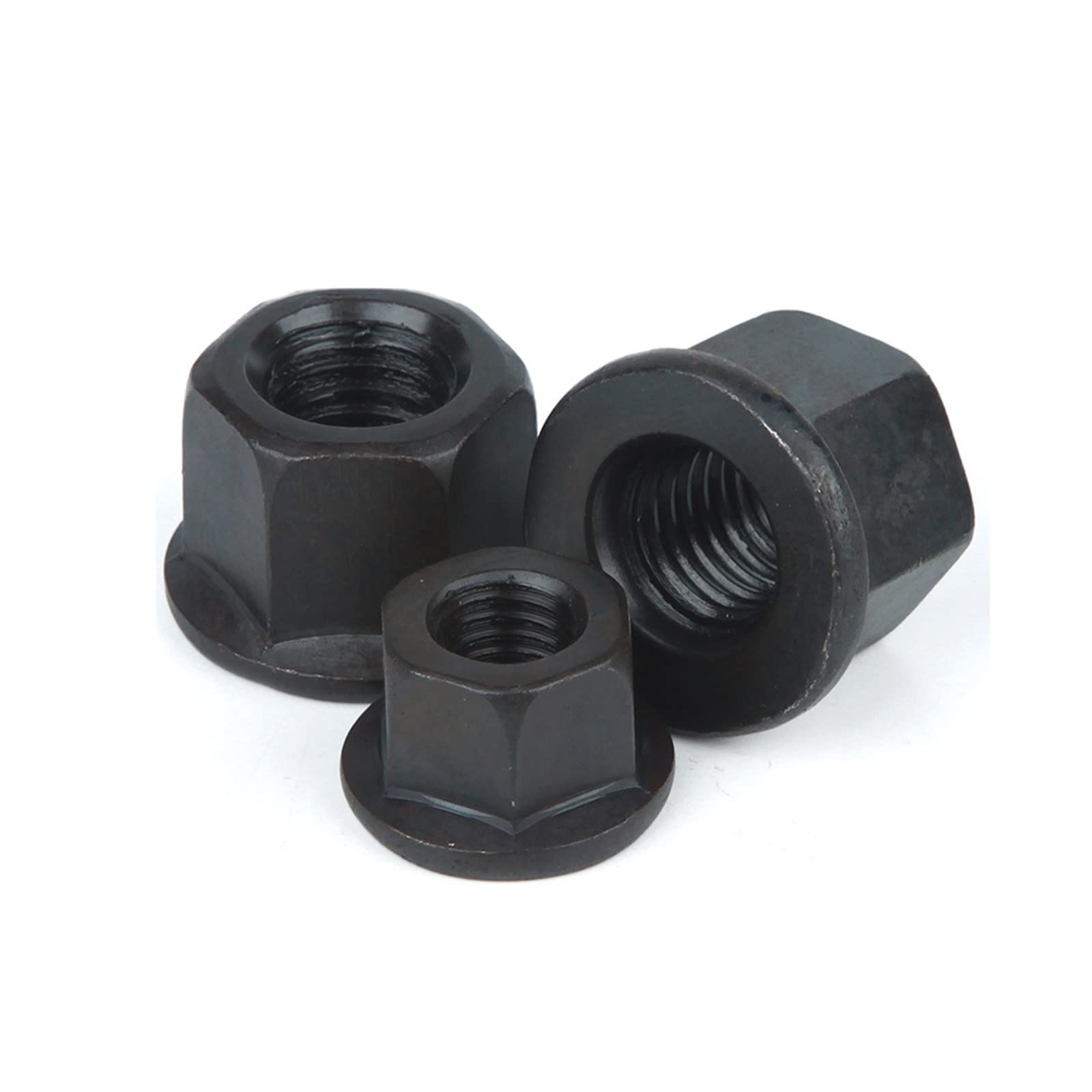 Écrou Hexagonal M36 X 1.5mm à Fente - Acier Carbone Grade 4.8, Noir - Marque Uxcell
