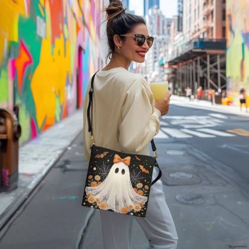 Image of HUGS IDEA Boho Bags for Women Leather Handbag Shoulder Bucket Crossbody Purse