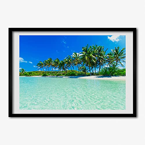 Cadre photo en bois MDF Tulup 70x50 cm avec peinture moderne de plage