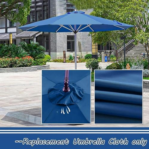Toile de rechange pour parasol 3m auvent bleu pour ombrager la table de terrasse