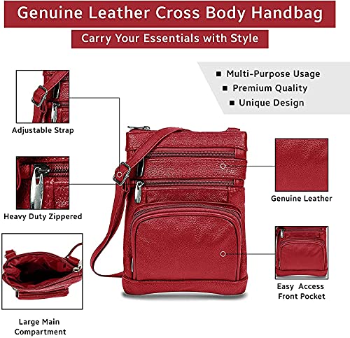 Genuine Leather Cross Body Handbag - Soft & Durable Crossbody Bags For Women Trendy - Travel Crossbody Bags For Women With Adjustable Strap #TOP7