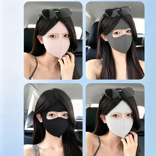 Image of 4Pcs Breathable UV Protection Full Face Mask Set, Comfortable Sun-proof Full Face Cover, Perfect for Cycling, Daily Commute and all kinds of Outdoor Activities for Women