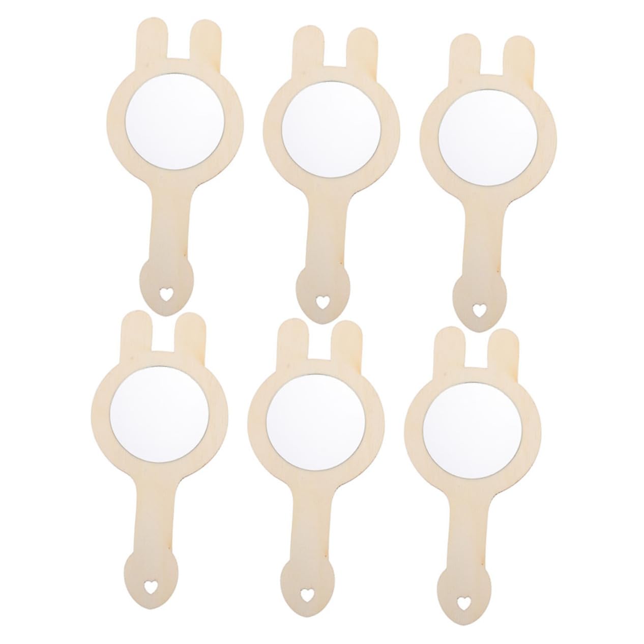 TOYANDONA Handmade Boys and Girls Mirrors 6pcs DIY Wooden Small Mirrors for Home Decor Boys and