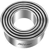 ALLTOP 5 Pcs Round Biscuit Cutter-Stainless Steel Baking Essential Tool for Effortless Circle Cookie Shaping,Pastry,Cake Decoration&Fondant Creation–Precise Cut Utensil for Dumpling,Scone, Donut