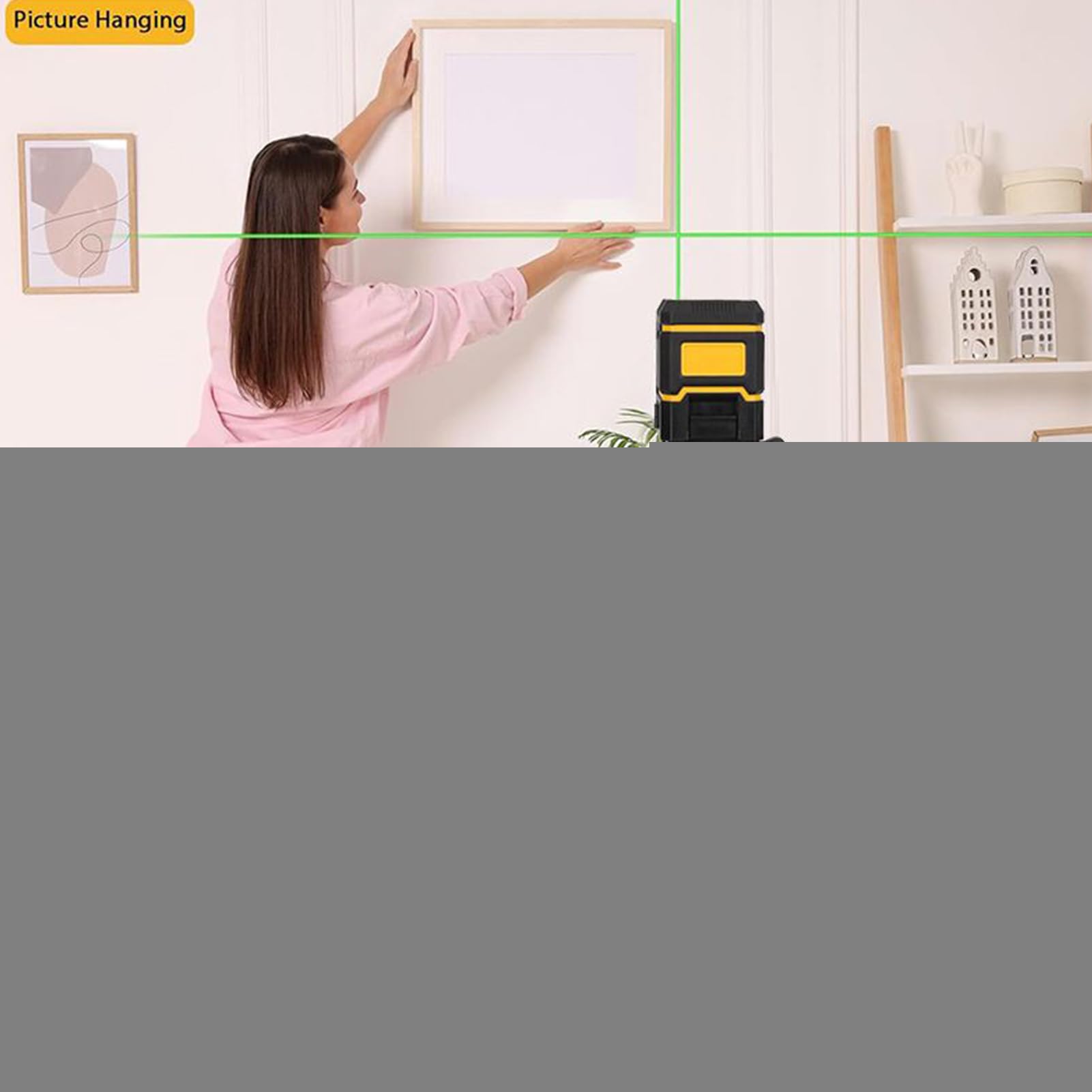 Nivel Láser Cruzado Interior Soporte de Aluminio para Nivel Láser Cruzado | Kit de Nivelación para Instalación de Suelos Fontanería Ventanas Jardín Armario Exteriores