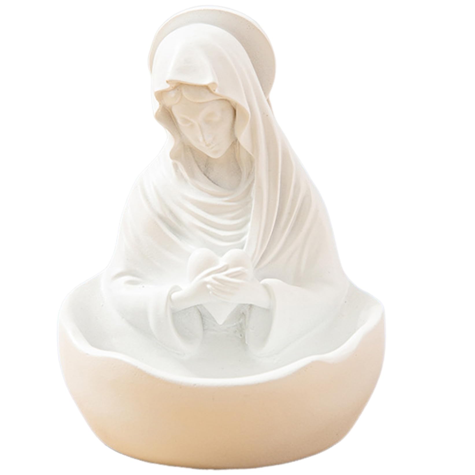 Holy Mother Blessed Virgin Mary Statue - 5.5 Handmade Rosary Holder Catholic Home Decor 1133432