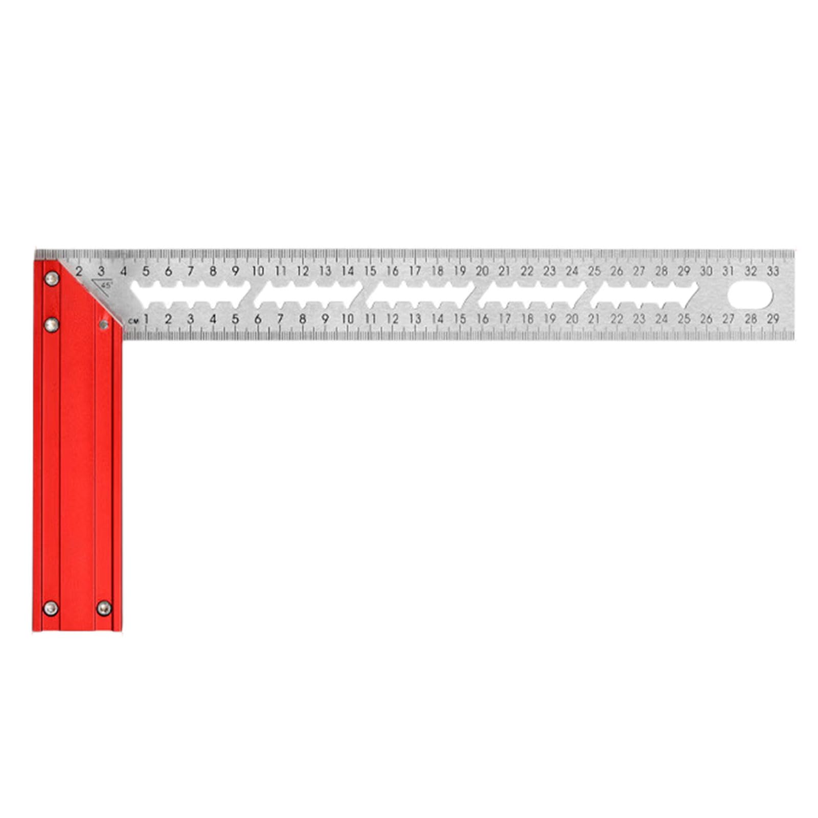 Zbiianxer 34Cm Professional Aluminum L Type Right Angled Measuring Tool Suitable For Accurate Marking And Layout In Woodworking Projects Marking Measure With Hole Design