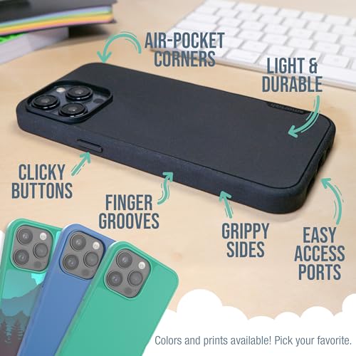 Smartish® iPhone 15 Pro Max Magnetic Case - Gripmunk Compatible with MagSafe [Lightweight + Protective] Slim/Thin Grip Cover with Microfiber Lining for Apple iPhone 15 Pro Max - Black Tie Affair by Smartish - Image 5