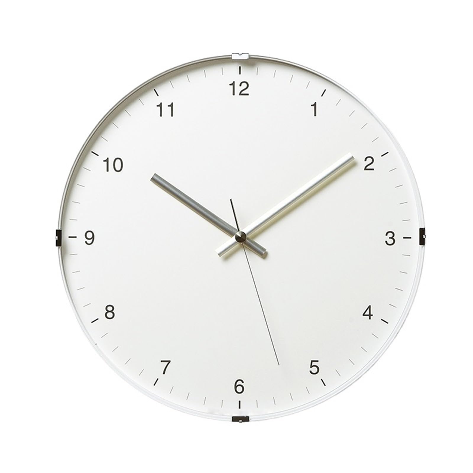 Aioneer Wall Clock Nordic-Style Luxury Wall Clock Silent Glass Timepiece For Home Living Rooms-White