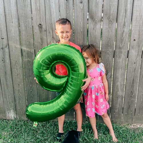 Image of Dark Green Number 9 Balloon 40 Inch, 9th Birthday Party Decorations, Giant 9 Foil Balloon for Party Supplies