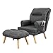 MKS MEBLE - Nemo Fauteuil avec Repose Pied Ergonomique - Fauteuil Relax Tissu Confortable avec Fonction Inclinable - Chaise Gaming - Fauteuil Scandinave - Meubles de Salon - Gris foncé