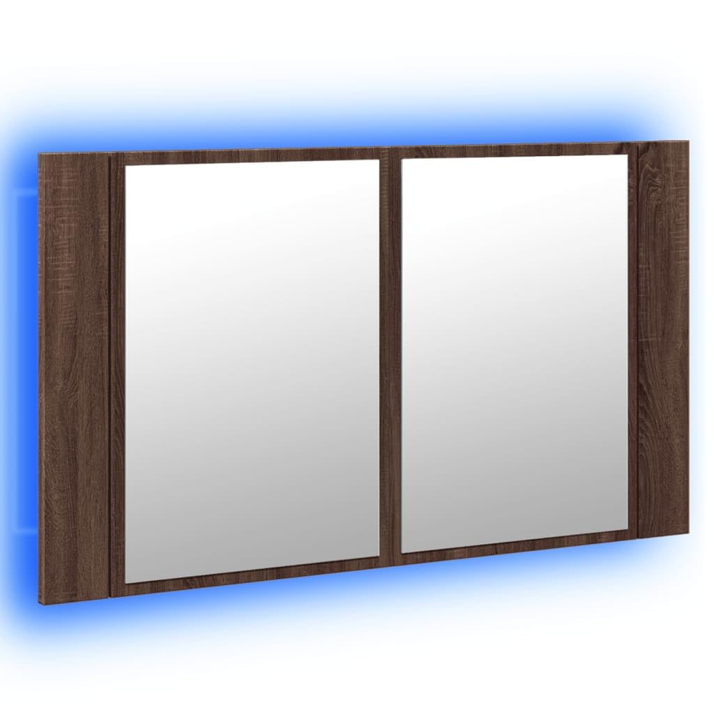 vidaXL Armoire à Miroir à LED de Bain chêne Marron 80x12x45 cm