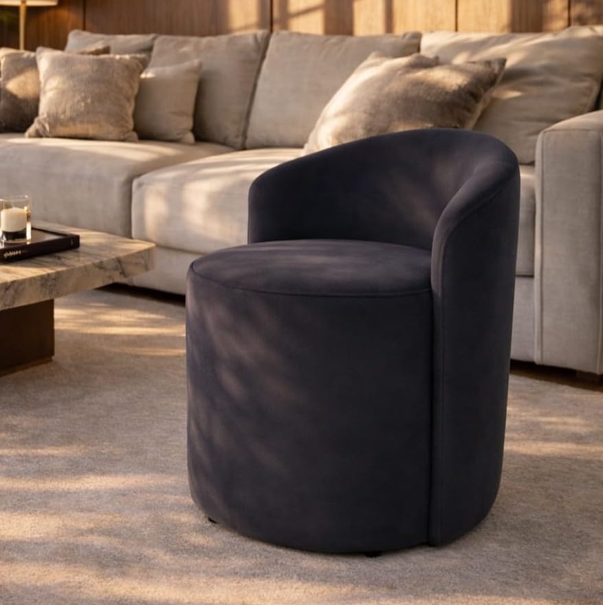 Image of Jaico Wood Seating mudda Puffy Stool Chair for Living Room, Dressing Table, Office, Home Decor, Ottoman pouffes, Sofa Type, and Large .Ottoman and Chair Combined into one (Black)