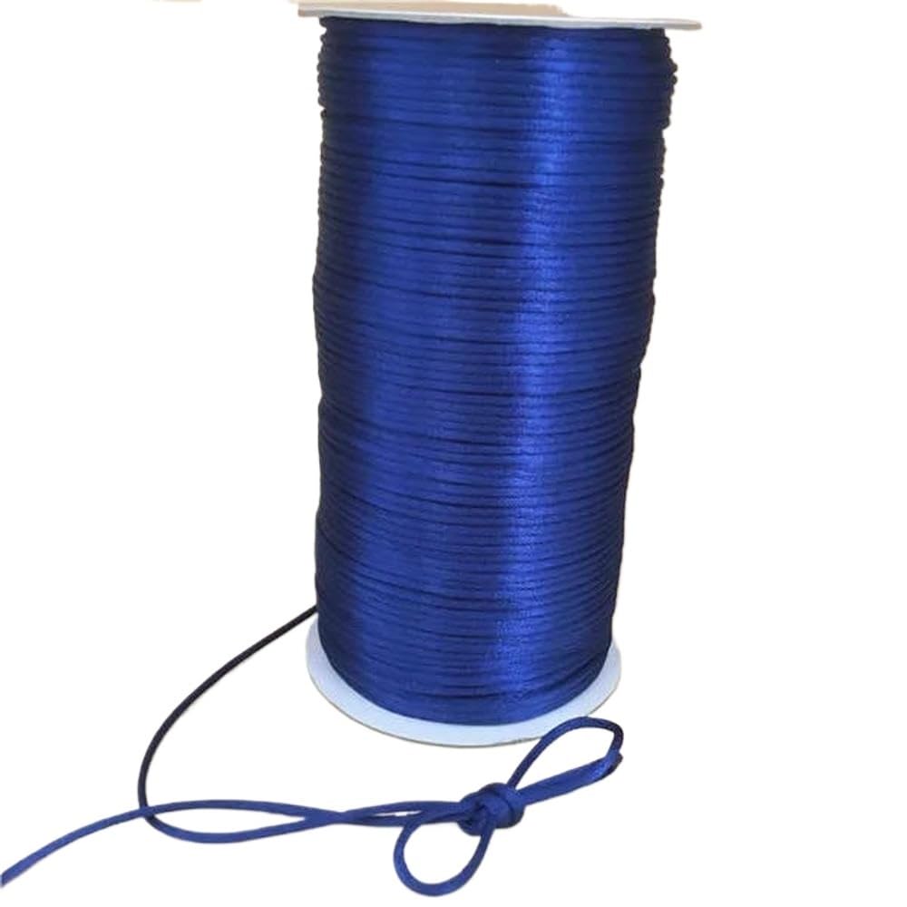 Sznurki do koralików, Pleciony sznurek do makramy 2mm wielokolorowy 10-225m(Royal Blue 368,225meters whole roll)