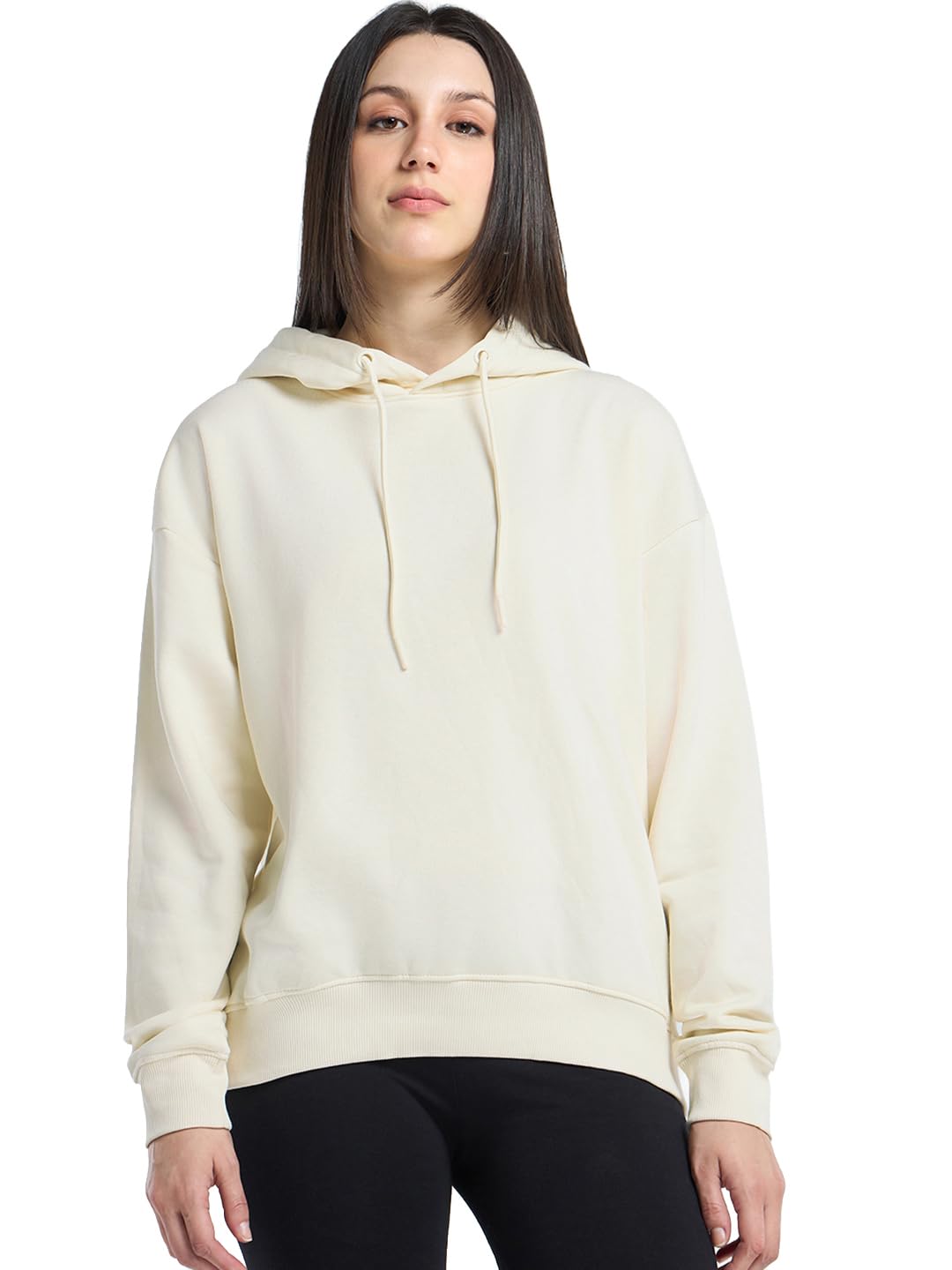 bewakoof Heavy Duty 1.0 Women's Solid Oversized Fit Full Sleeve Fleece Hoodies-picture-23