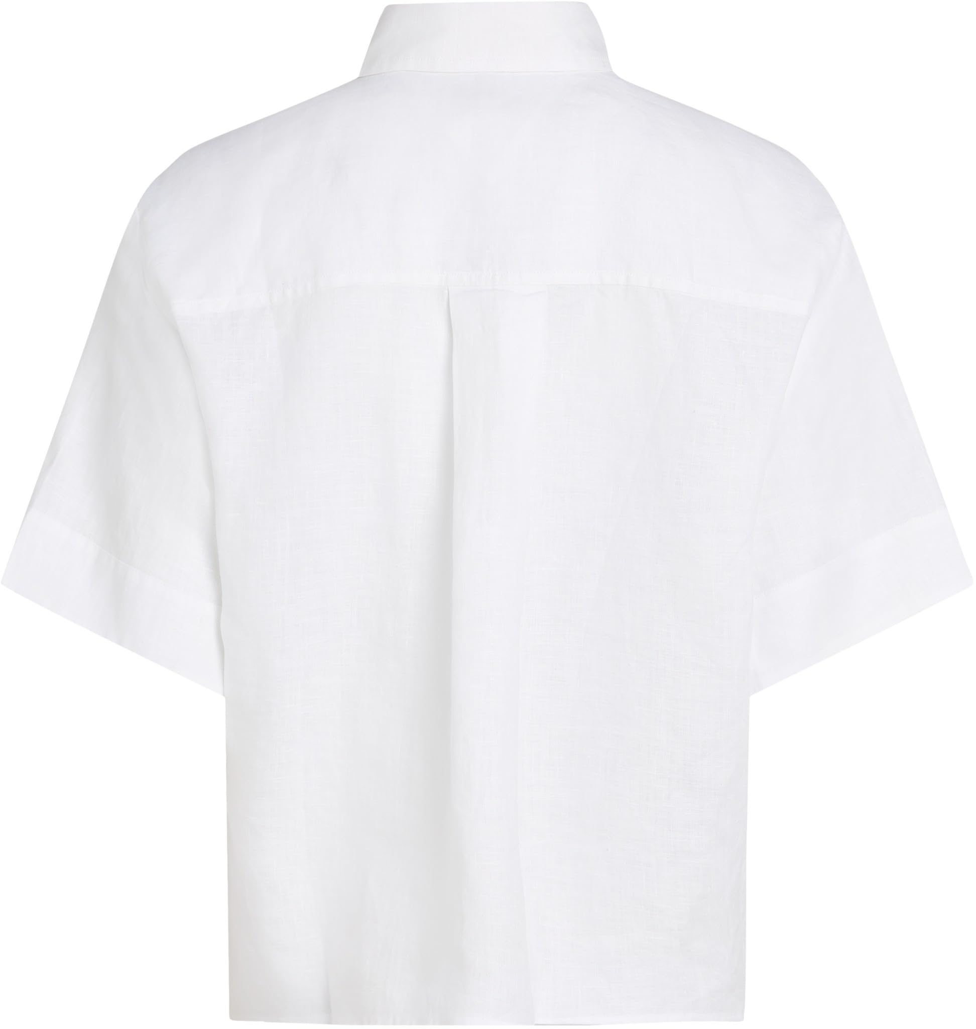 TOMMY HILFIGER Damska koszulka ESS Linen Relaxed S/S WW0WWW44720, biały (Th Optic White), 32