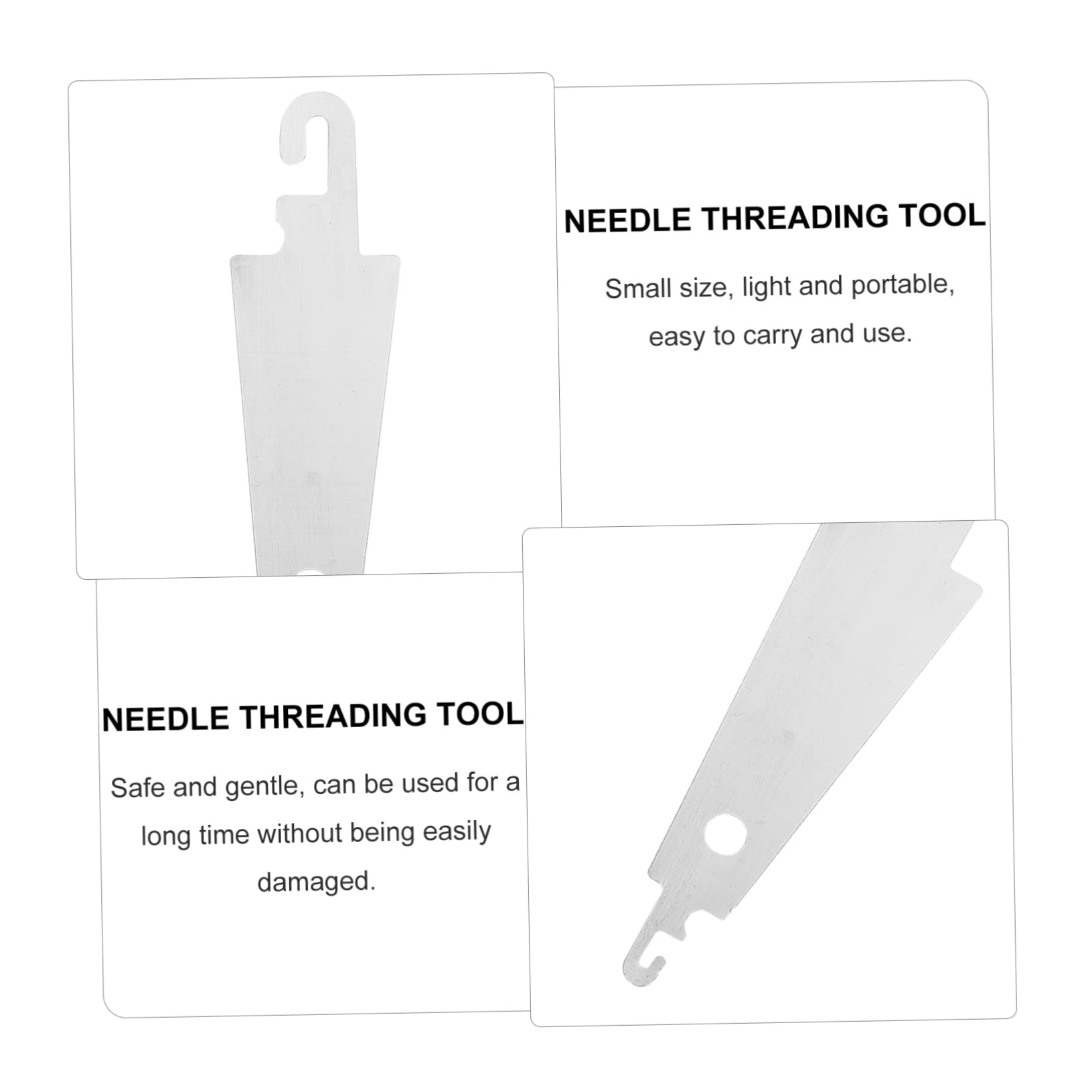 DOITOOL 1set Cross Stitch Threading Tool Large Eye Needle Threader for Hand Sewing Portable Steel Hook Needle Threader for Embroidery and Sewing Projects 100pcs