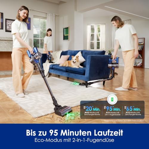 Tineco Pure ONE S50 Pro Akku Staubsauger, 200AW Starke Saugleistung, iLoop Sense, Faltbarer Rohr, bis zu 95 Min. Laufzeit, ZeroTangle-Bürste, LED-Licht, für Großschmutz sowie Tierhaare