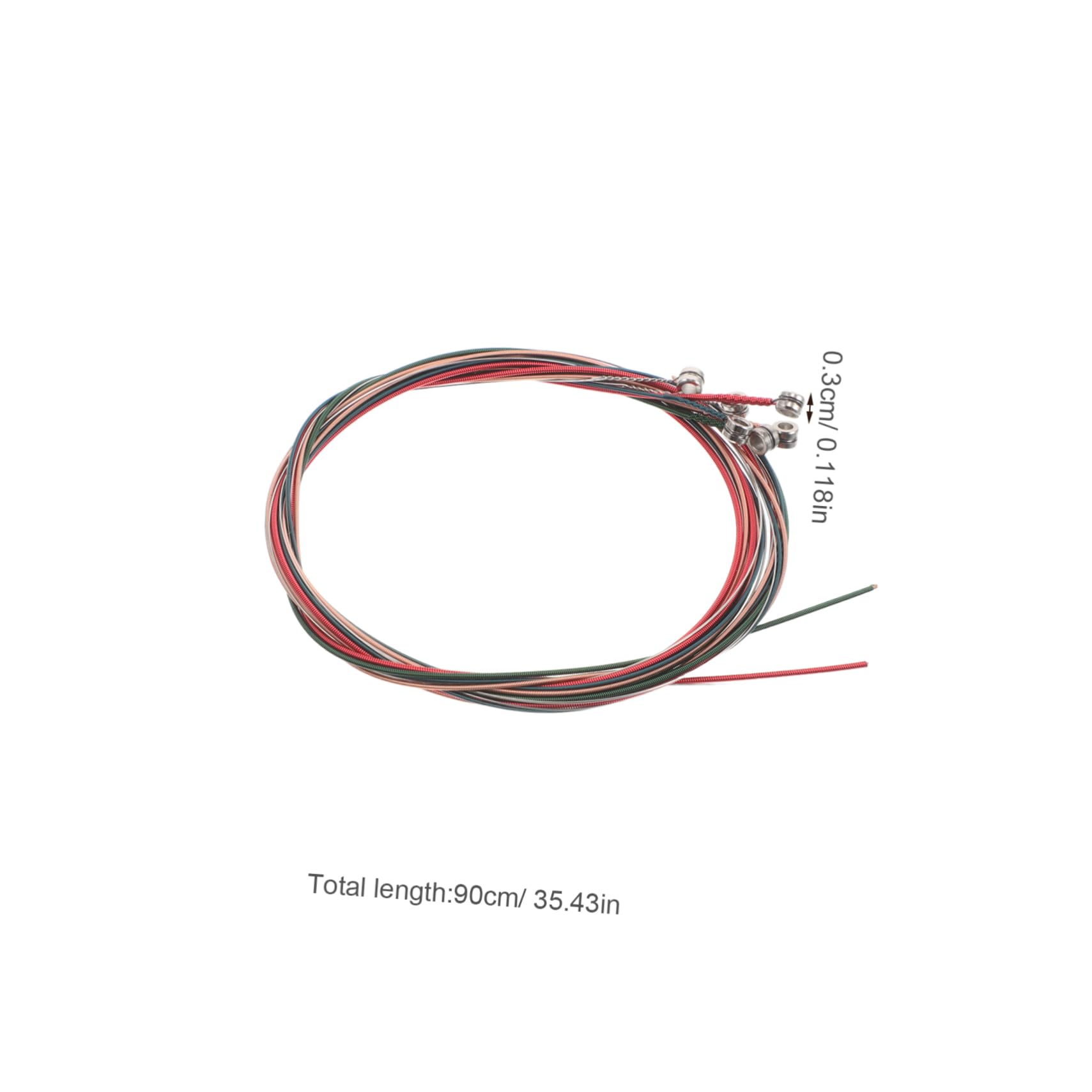Yardwe 4Sets Colorful Acoustic Guitar Strings Set Durable of Easy Replacement Strings for String Folk Guitars for All Skill Levels Packed Bags