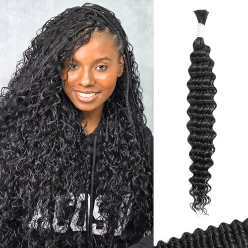 Boho Hair for Braiding Bulk 50g 22 Inch, Deep Wave