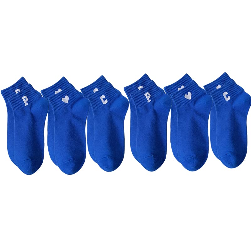 ALTALIVA 5/6 Pack Blue Women Casual Cotton Socks Low-Cut Crew Socks for girls