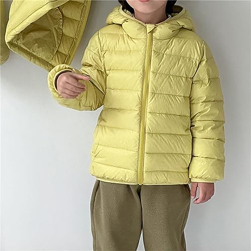 Kids Long Sleeve Jacket Toddler Winter Jacket Boys Girls Winter Cute Hoodie Solid Color Vest Jacket (Yellow, 5-6 Years)4